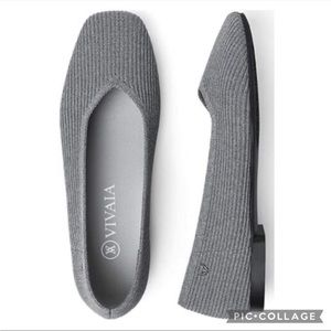 Vivaia Margot 2.0 V-Cut Rich Grey Ballerina Flats Size 9